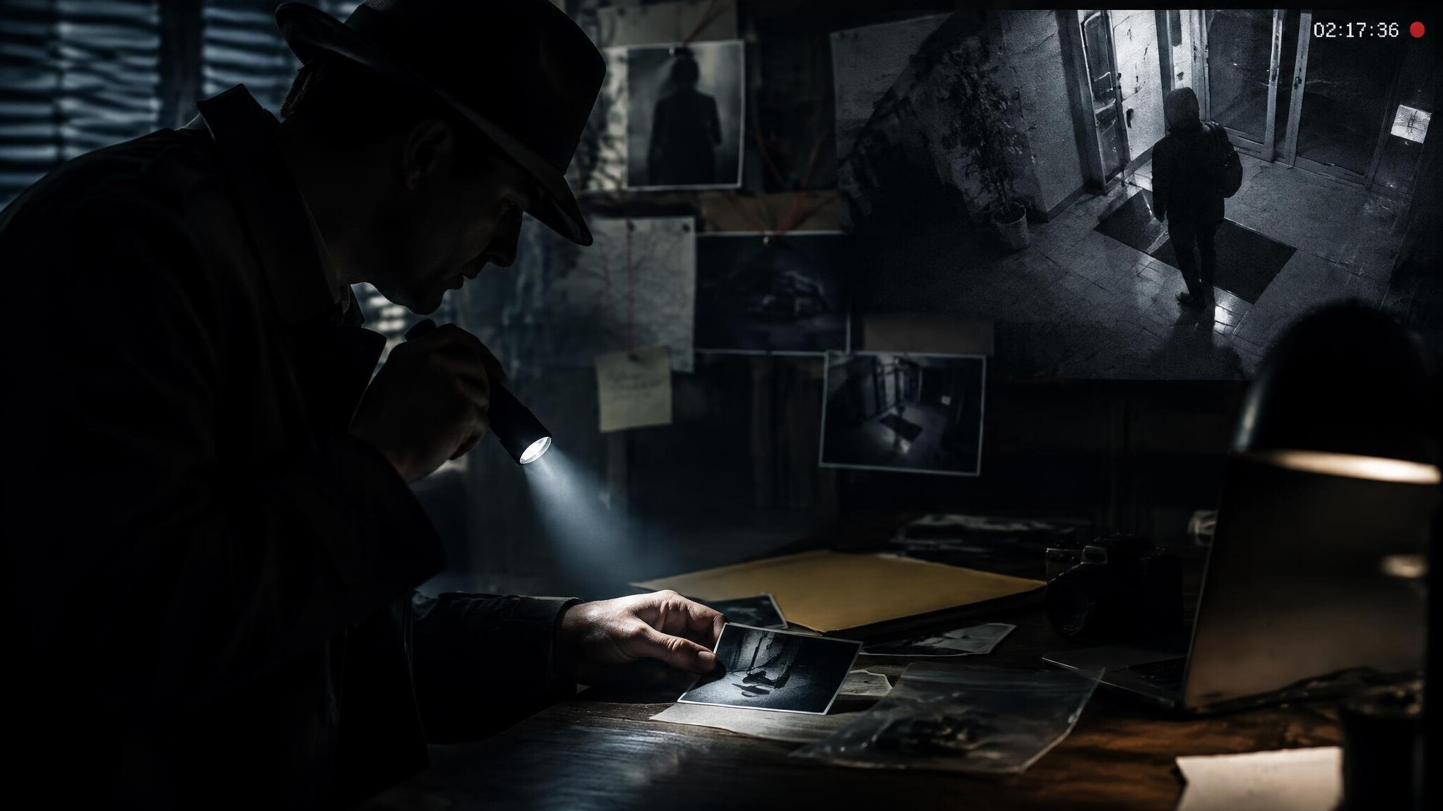 private investigator in shadows