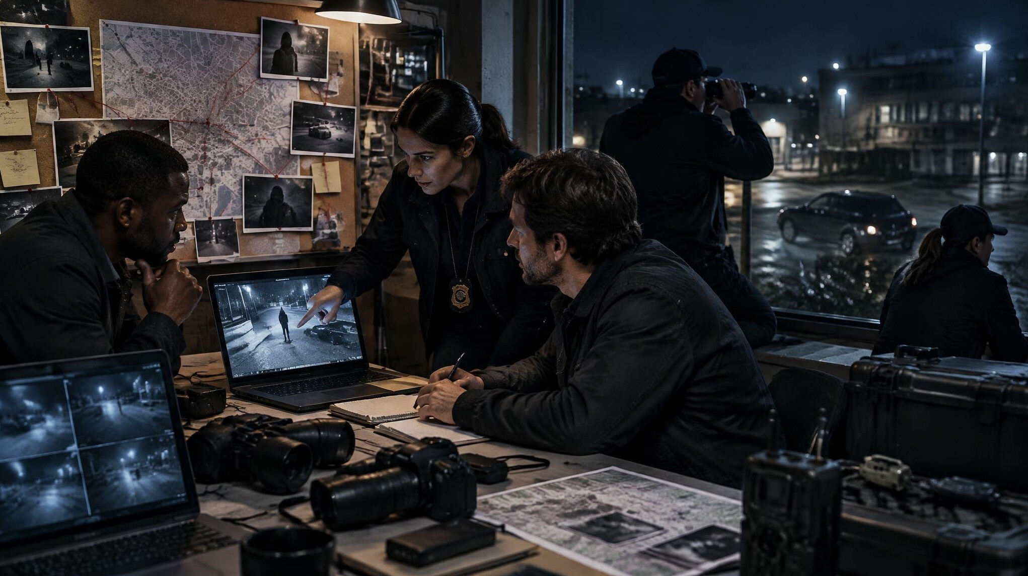 team of investigators discussing