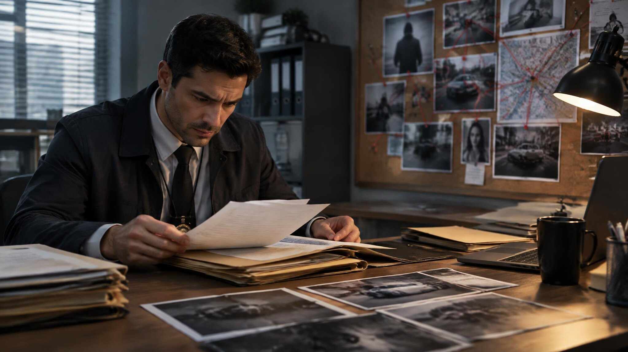 investigator reviewing documents
