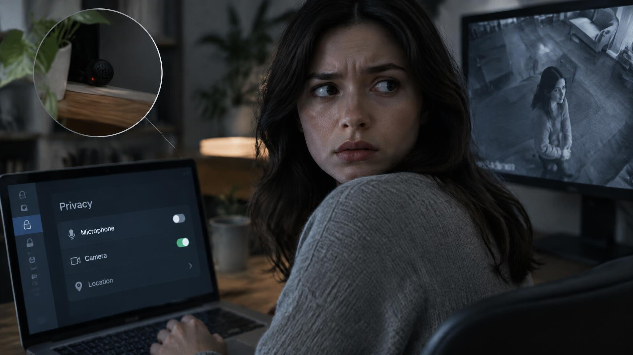person checking privacy settings